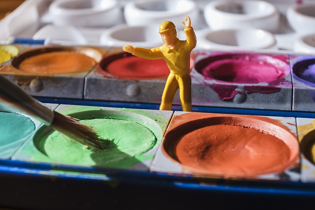 Toy soldier with paints
