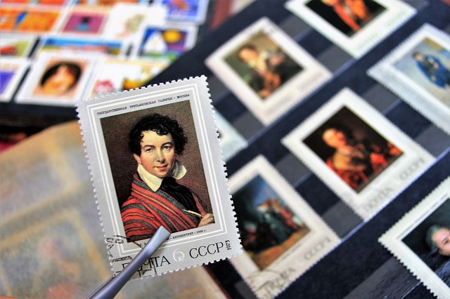 Postage stamp miniature art