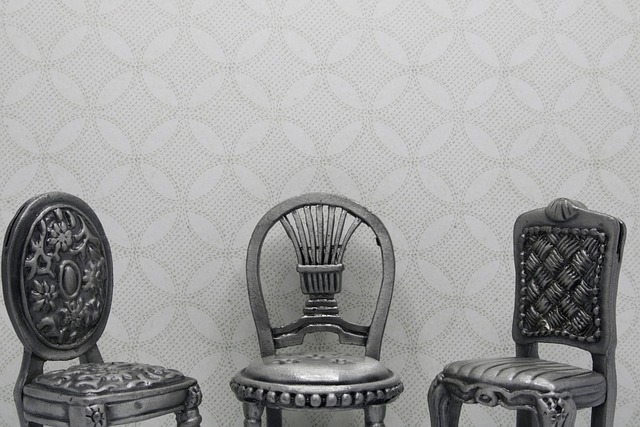 Detail on metal chair miniature art